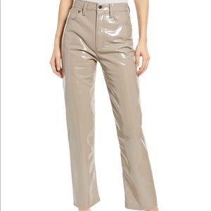 Agolde 90s pinched waist patent leather pants size 32